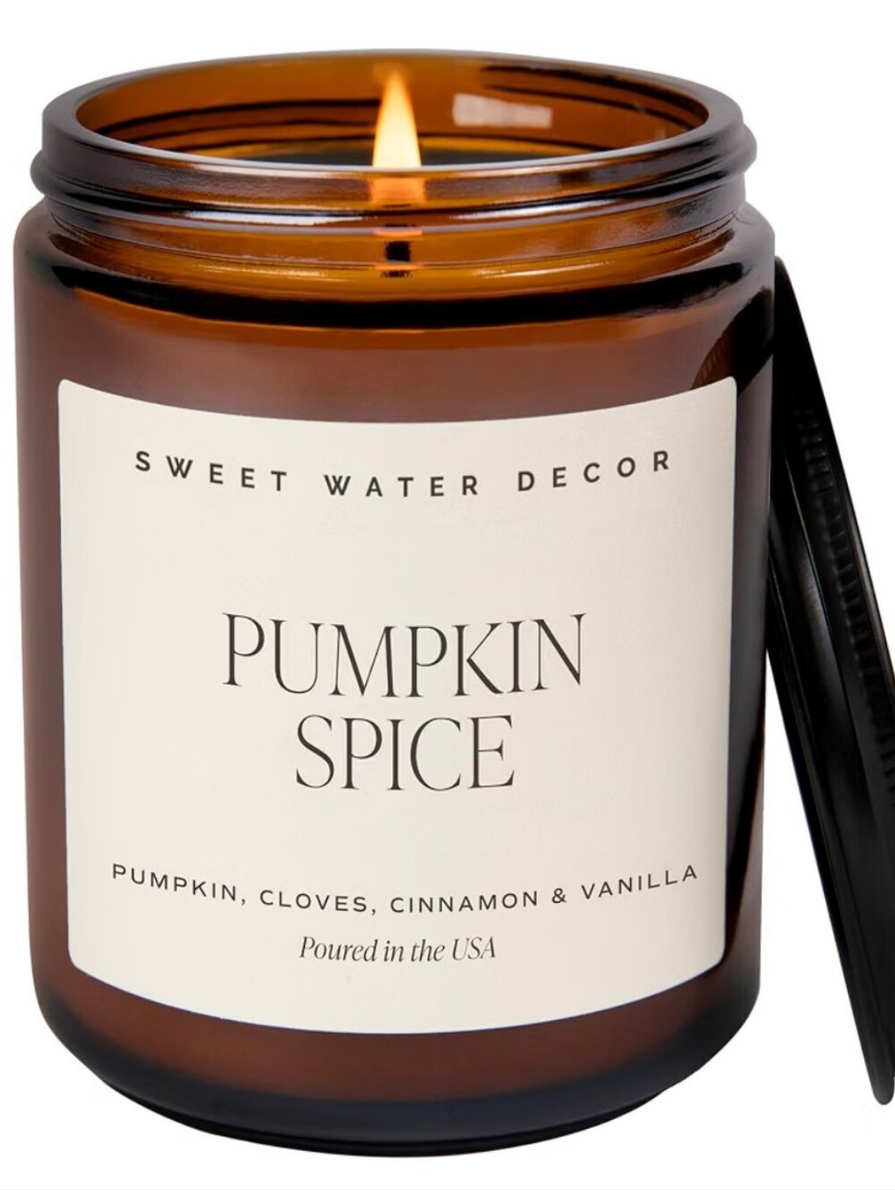 Pumpkin Spice Scented Candle - Amber Glass